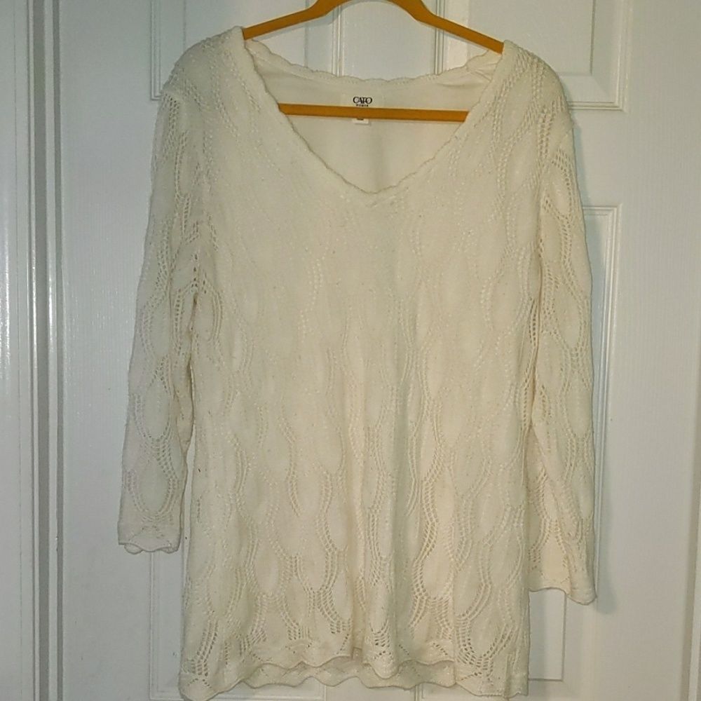 Cato white sweater Sz 18W/20W  EUC